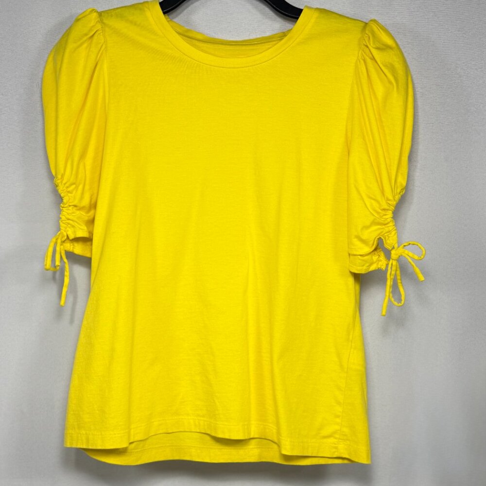 Puff Sleeve Banana Republic Yellow Supima Cotton T-Shirt Size‎ S Small - Picture 2 of 10